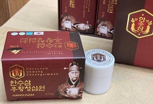 An Cung Ngưu Hoàng Hoàn Hansusam Uhwangcheongsimwon Hàn Quốc hộp 5 viên Ngừa Tai Biến, Đột Quỵ, Ổn Định Huyết Áp