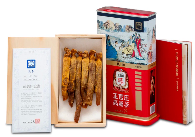 Hồng sâm củ khô chính phủ 75gr -40 - 6 củ Korea RedGinseng Corp- kgc