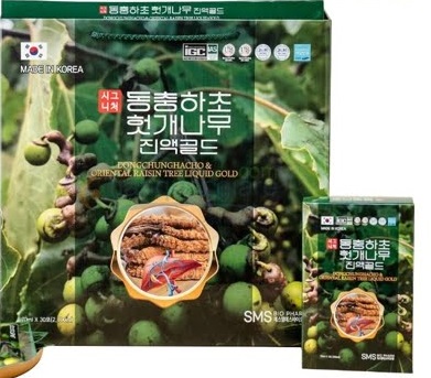 Nước Bổ Gan Đông Trùng Hạ Thảo SMS Bio Pharm Dongchunghacho & Oriental Raisin Tree Liquid Gold hộp 30 gói 70ml