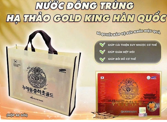 NƯỚC ĐÔNG TRÙNG HẠ THẢO -SILKWORM CORDYCEPS GOLD- KANGHWA BIO hộp đỏ vàng