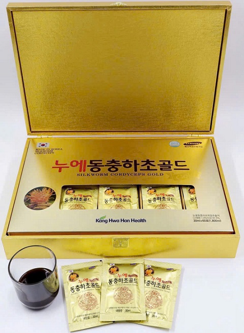 NƯỚC ĐÔNG TRÙNG HẠ THẢO -SILKWORM CORDYCEPS GOLD- KANGHWA BIO hộp đỏ vàng