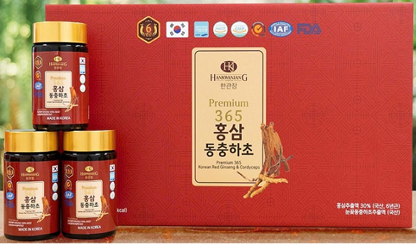 Cao Hồng sâm đông trùng hạ thảo hàn quốc 4 lọ- 365 korea red ginseng dongchunghacho gold