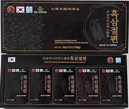 Hắc Sâm Lát Mật Ong PROBIOTICS FERMENTATION KOREA BLACK GINSENG SLICED HONEYED BIO APGOLD 100g