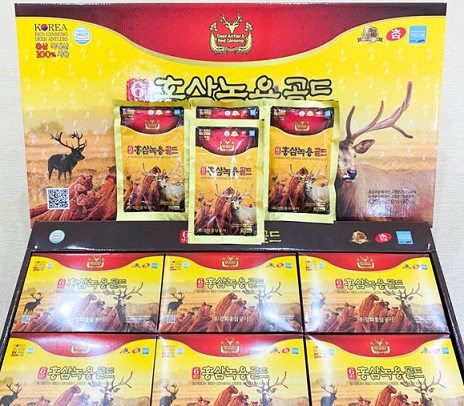 Nước hồng sâm nhung hươu hàn quốc - 60 gói- KOREAN RED GINSENG DEER ANTLERS GOLD