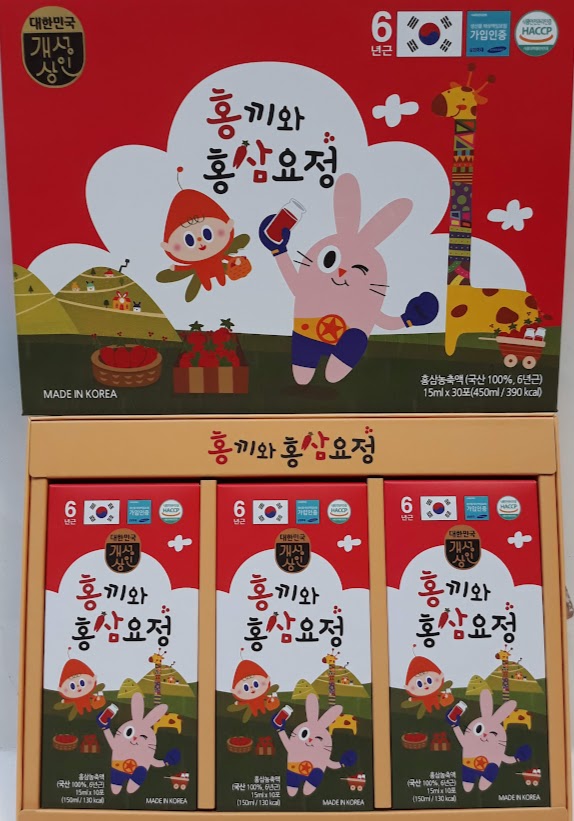 Nước Hồng Sâm trẻ em Hongki Nonghyup Hàn Quốc hộp 30 gói * 15ml