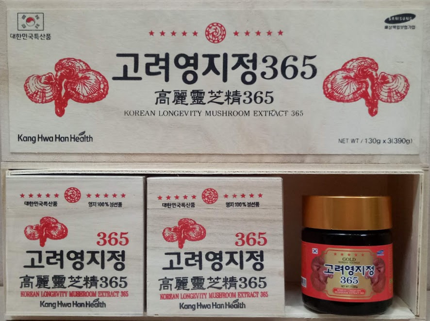 Cao nấm linh chi 365 hộp gỗ trắng - Korean longevity mushroom extract 365