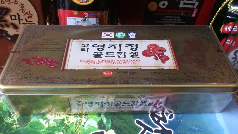 Viên nấm linh chi hàn quốc Hộp sắt 120 viên kgs -Korean Lingzhi Mushroom extract gold capsule