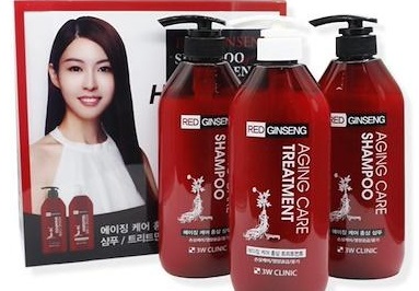 Bộ 2 dầu gội 1 dầu xả tinh chất nhân sâm đỏ - 3W CLINIC Red Ginseng Shampoo