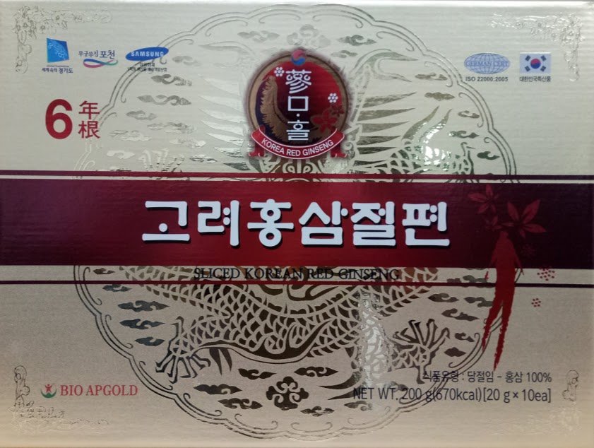 Hồng sâm lát mật ong Bio APGOLD-korea sliced red ginseng