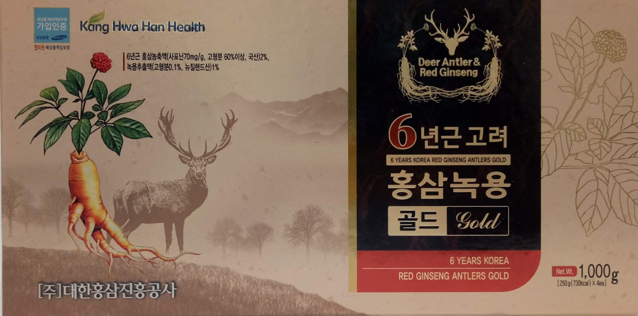 Cao Hồng Sâm Nhung Hươu- 6 years korea red ginseng antlers gold 