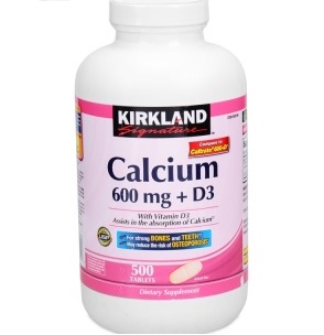 Calcium Kirkland 600mg + D3: Hộp 500 viên