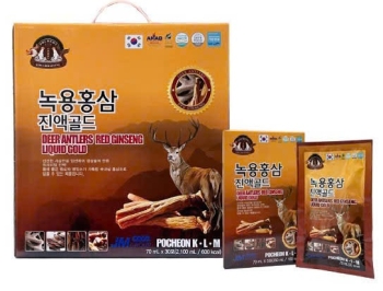 Nước Hồng Sâm Nhung Hươu Gold - Deer Antlers Red Ginseng Liquid Gold- Pocheon KLM