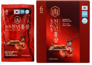 Nước tinh chất sâm núi nhung hươu 365 Hansusam hộp đỏ-KOREAN CULTURED WILD GINSENG ROOT DEER ANTLER