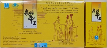 Trùng Thảo Vương Lý Khoa - Đông trùng hạ thảo vàng cao cấp hộp 4 ống 30ml