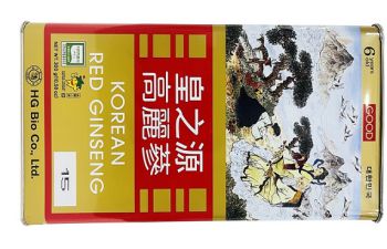Hồng Sâm Củ Khô HG Bio Korean Red Ginseng Hộp Thiếc 300gr -10 củ