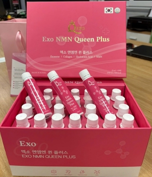 Tinh Chất Trẻ Hóa Exo NMN queen plus- Exosome NMN Collagen Hyaluronic Acid (Hộp 28 Ống)